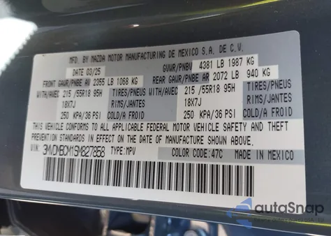 2025 Mazda Cx-30 2.5 S Carbon Edition from USA, damaged, VIN 3MVDMBCM1SM827858